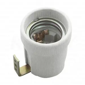 (02161) Objímka keramická s háčkem E27, Kanlux