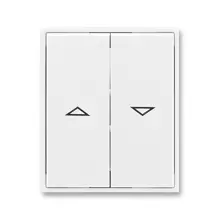 03 Kryt spínače žaluziového dělený s potiskem, bílá/bílá, ABB Element, Time