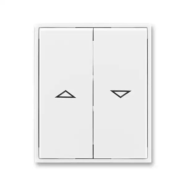 03 Kryt spínače žaluziového dělený s potiskem, bílá/bílá, ABB Element, Time