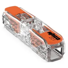 221-2411 Spojovací svorka Inline s páčkou, transparentní, Wago