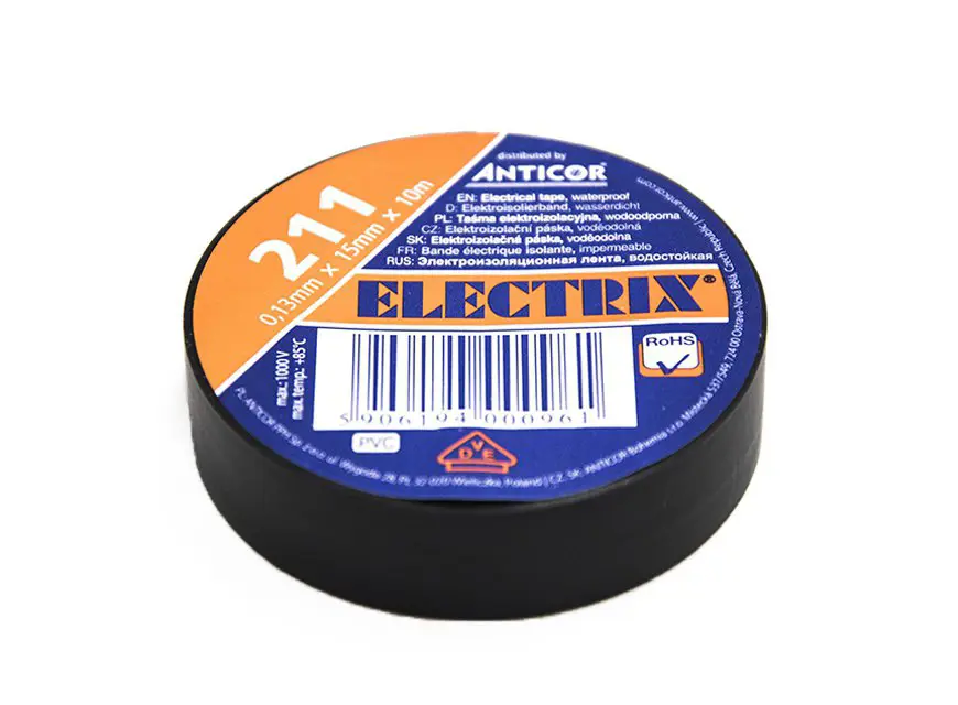 ANTICOR páska elektroizol.PVC 15X10 Kód:211P Electrix černá