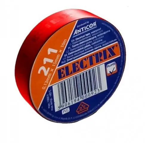 ANTICOR páska elektroizol.PVC 15X10 Kód:211P Electrix cervena