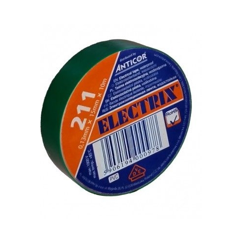 ANTICOR páska elektroizolační PVC 15mm/10m zelená