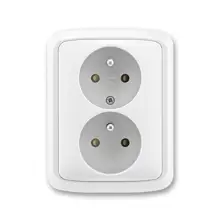 B Zásuvka dvojnásobná s clonkami, bílá, ABB Tango