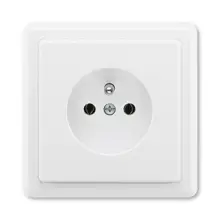 B1 Zásuvka jednonásobná, chráněná, jasně bílá, ABB Classic