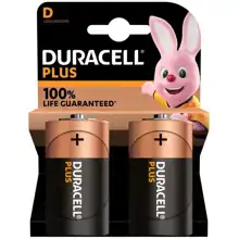 DURACELL baterie alkalická PLUS NEW D 2 kusy