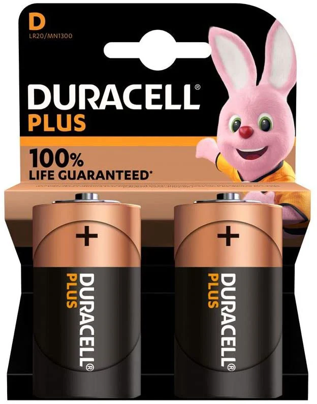 DURACELL baterie alkalická PLUS NEW D 2 kusy
