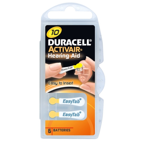 DURACELL Hearing Aid ZA10 baterie do naslouchadel 6 kusů