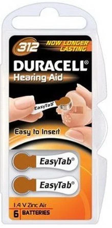 DURACELL Hearing Aid ZA312 baterie do naslouchadel 6 kusů