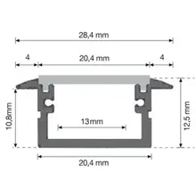 DURALAMP zapuštěný profil pro upevnění LED pásky IP68 1ks=2m