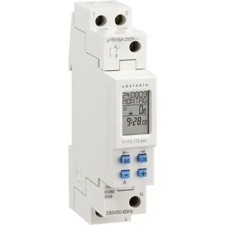 ELEMAN hodiny.spínací.dig. PALADIN 172113 astronom. 1kan. se zálohou na DIN