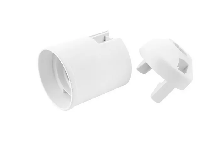 ELEMAN Objímka plastová E27, typ: 80 (1351-13400) - bílá, hladká, s čepičkou