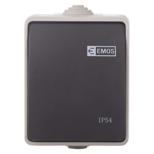 EMOS Přepínač nástěnný č. 1,6 IP54, 1 tlačítko