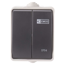 EMOS Přepínač nástěnný č. 5 IP54, 2 tlačítka