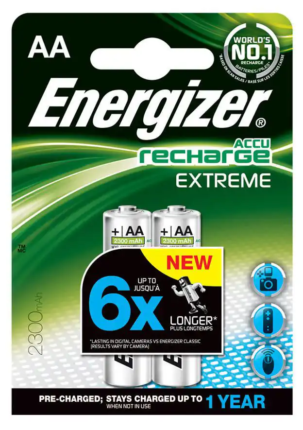 ENERGIEZER baterie nabíjecí EXTREME 2300mAh AA 2 kusy