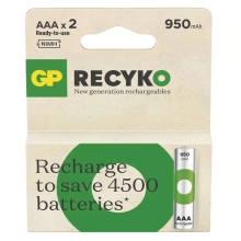 GP baterie nabíjecí RECYKO.NEW 950mAh AAA/HR03/ ; 2-pack