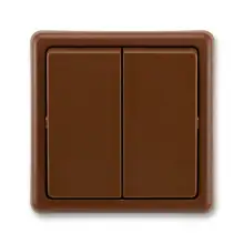 H3 Přepínač dvojitý střídavý, řazení 6+6, hnědá, ABB Classic