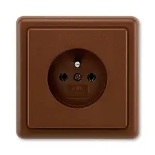 H3 Zásuvka jednonásobná, chráněná, hnědá, ABB Classic