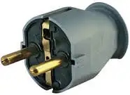 KOPP vidlice přímá stříbrná 230V/16A 1757.2000.2