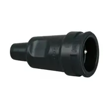 KOPP zásuvka bez víčka gumová spojka, IP 20, odolná proti nárazu, černá