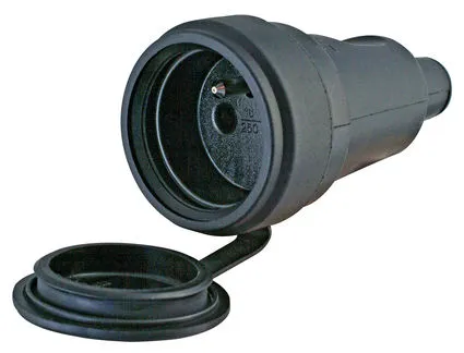 KOPP zásuvka gumová s víčkem 16A/230V černá