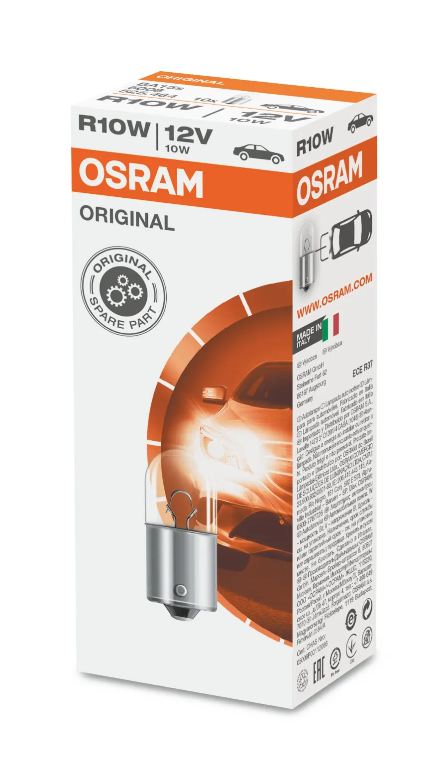 OSRAM autožárov. R10W 5008 10W 12V BA15s