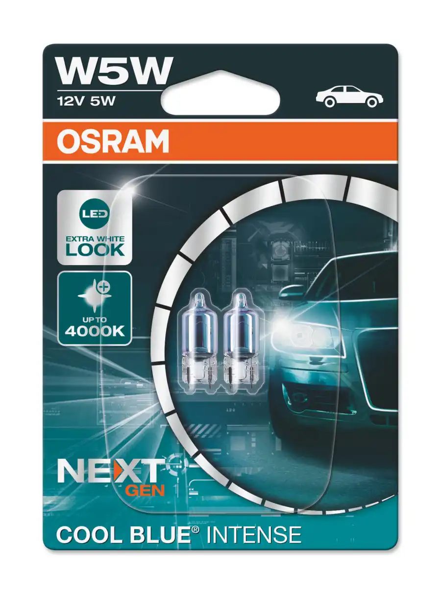 OSRAM autožárov. W5W COOL BLUE 2825CBN-02B 5W 12V W2.1x9.5D BL2