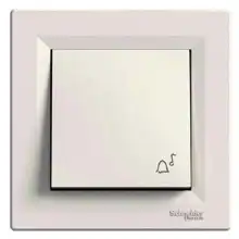 Ovl. tlačítkový zvonek, ř.1/0, krémová, Schneider