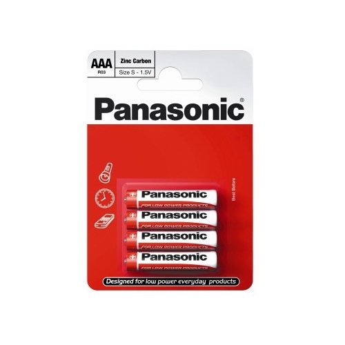PANASONIC AAA Red Zinc baterie mikrotužková  R03 4 kusy