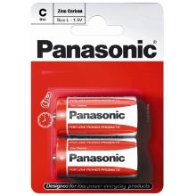 PANASONIC C Red Zinc baterie malý monočlánek  R14 2 kusy
