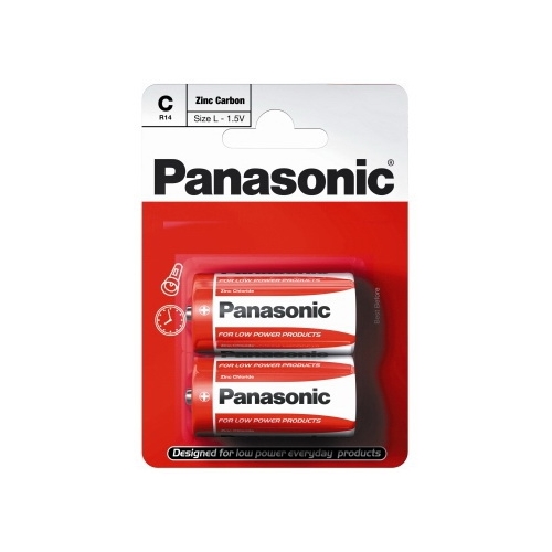 PANASONIC C Red Zinc baterie malý monočlánek  R14 2 kusy