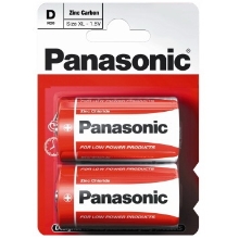 PANASONIC D Red Zinc baterie velký monočlánek  R20 2 kusy