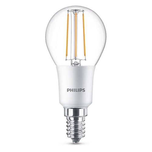 PHILIPS E14 4.5W 2700K 470lm náhrada 40W; LED kapková žárovka P45 Dim