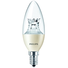 PHILIPS E14 4W 2700K 250lm náhrada 25W; LED žárovka svíčková čirá Dim