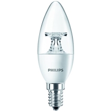 PHILIPS E14 4W 2700K 250lm náhrada 25W; LED žárovka svíčková čirá