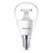 PHILIPS E14 5.5W 2700K 470lm náhrada 40W; LED kapková žárovka P45 NonDim