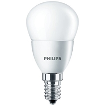 PHILIPS E14 5.5W 2700K 470lm náhrada 40W; LED kapková žárovka P45 opál
