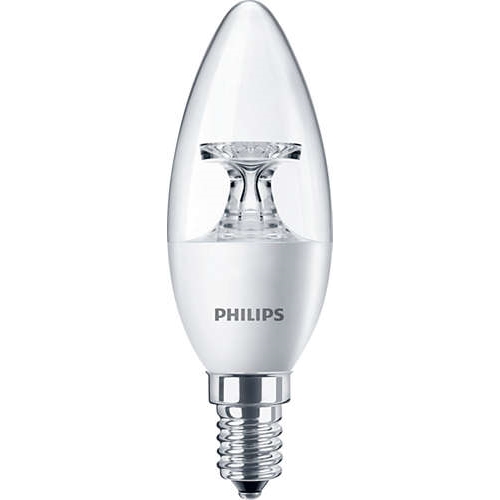 PHILIPS E14 5.5W 2700K 470lm náhrada 40W; LED žárovka svíčková čirá
