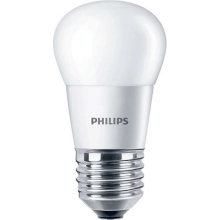 PHILIPS E27 5.5W 2700K 470lm náhrada 40W; LED kapková žárovka P45 opál