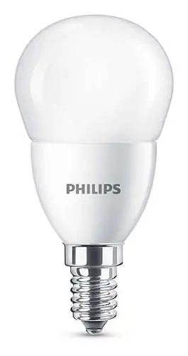 PHILIPS E27 7W 4000K 830lm náhrada 60W; LED kapková žárovka P48 opál