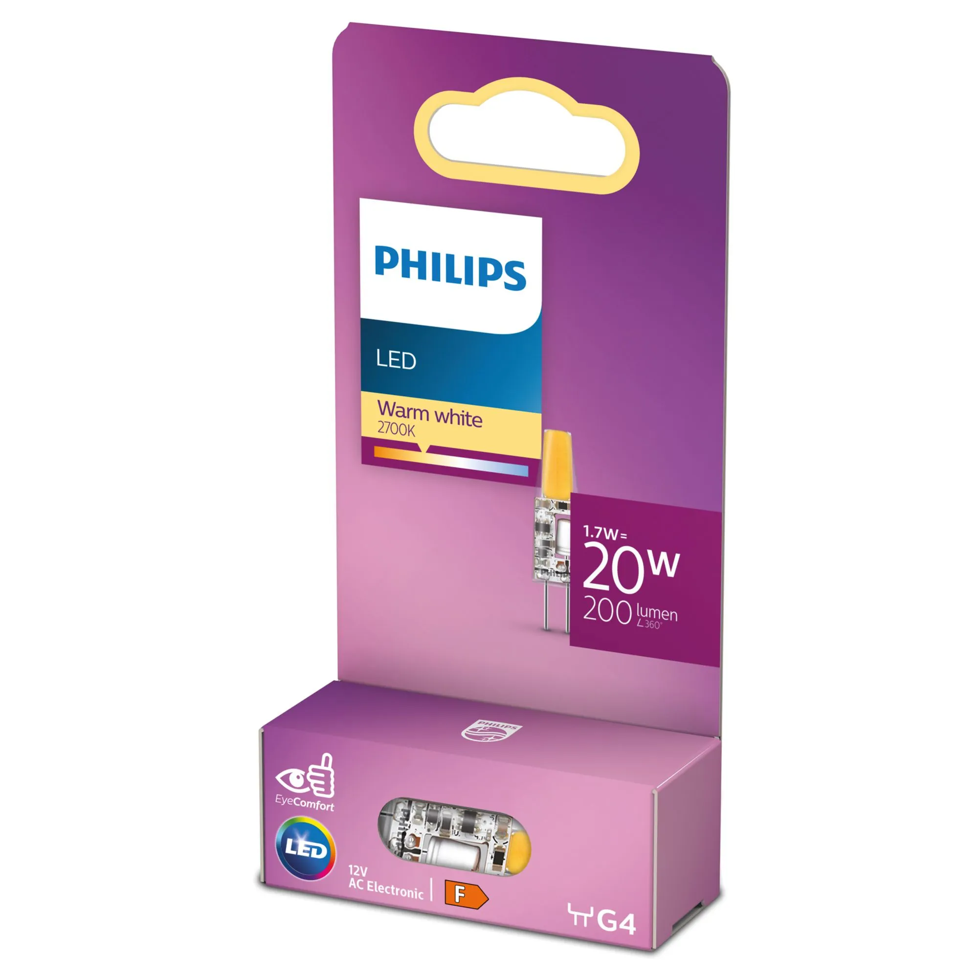 PHILIPS LED capsule 1.7W/20W G4 G4 1.7W/20W 200lm/827 15Y NonDim ;