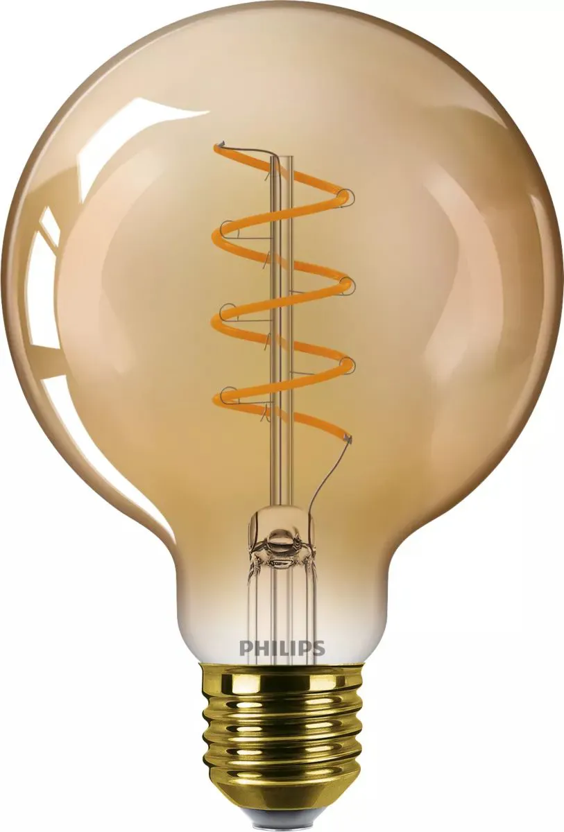 #PHILIPS LED filam.globe G95 5.5W/40W E27 2200K 470lm Dim 15Y amber