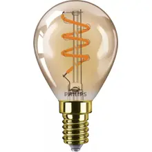 PHILIPS LED filam.lustre P45 E14 3W/25W 250lm/822 15Y Dim ;amber