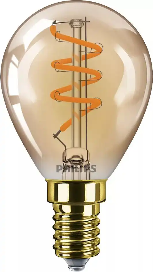 PHILIPS LED filam.lustre P45 E14 3W/25W 250lm/822 15Y Dim ;amber
