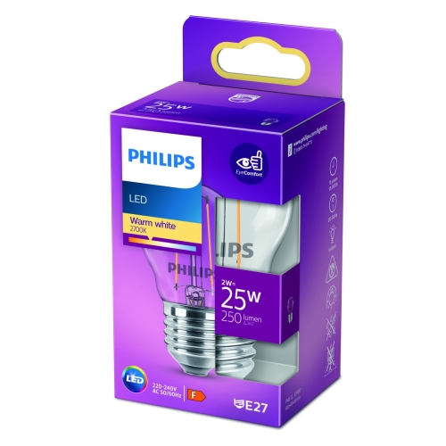 Philips  LED kapka filament E27 náhrada za 2W 2700K 2W filament