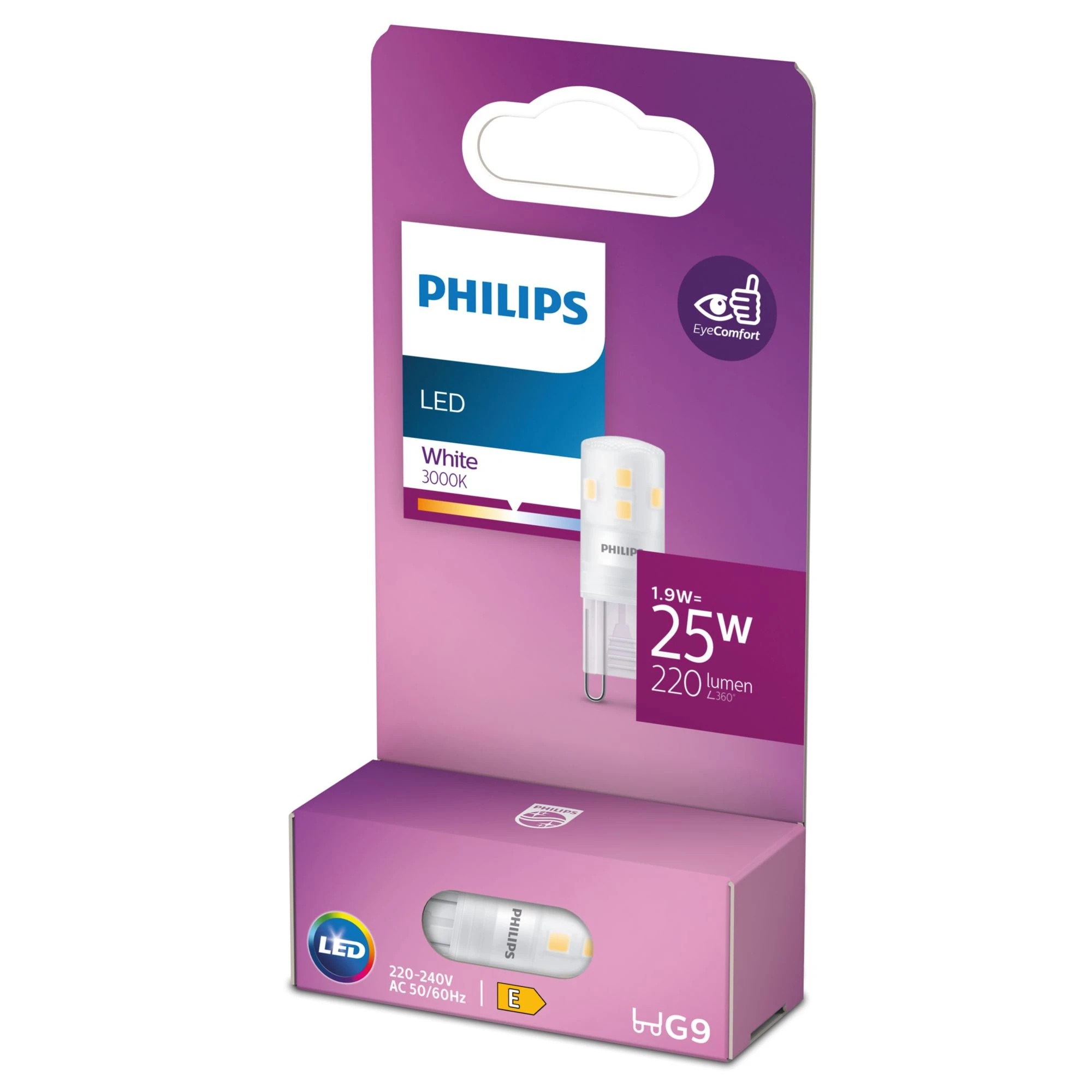 PHILIPS LED. kapsle G9 1.9W/25W 220lm/830 15Y NonDim;
