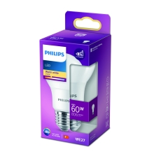 Philips  LED žárovka E27 náhrada za 60W 2700K 8W opál