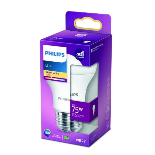 Philips  LED žárovka E27 náhrada za 75W 2700K 11W opál