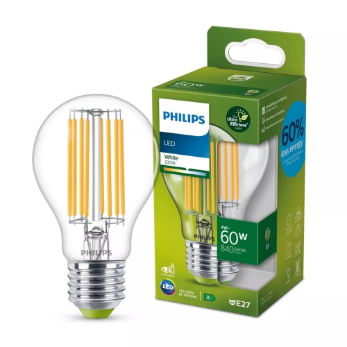Philips  LED žárovka filament E27 náhrada za 60W 3000K 4W filament
