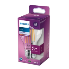 Philips  LED žárovka filament E27 náhrada za 75W 4000K 9W filament